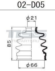 02D05 Пыльник внешнего шруса (D21-D66-H85)