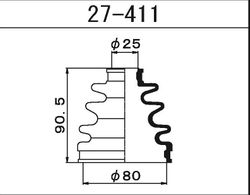 27411 Пыльник внешнего шруса (D25-D80-H90,5)