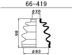 66419 Пыльник внешнего шруса (D26-D83-H98)