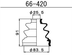 66420 Пыльник внутреннего шруса (D25,5-D83,5-H91)