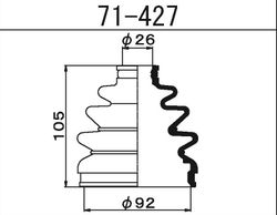 71427 Пыльник внешнего шруса (D26-D92-H105)
