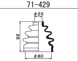 71429 Пыльник внешнего шруса (D23-D80-H92)