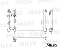ACRM015 Радиатор (мех. сборка) RENAULT LOGAN/CLIO 1.2-1.6/1.9D 98- с конд.) (NISSENS 637931) ACRM015