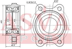 ADWH-A6MF85-KIT ПОДШИПНИК СТУПИЦЫ КОМПЛЕКТ С МАГНИТНЫМ КОЛЬЦОМ АБС