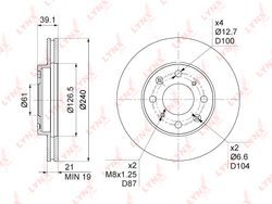 BN1035 Диск тормозной | перед прав/лев |