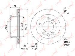 BN1079 Диск тормозной | перед прав/лев |