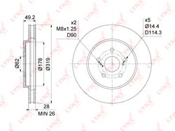 BN1163 Диск тормозной | перед прав/лев |