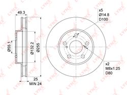 BN1174 Диск тормозной | перед прав/лев |