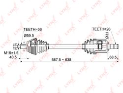 CD1135 Привод в сборе | перед лев |