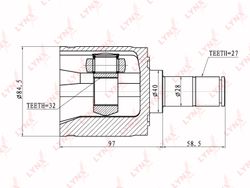 CI3400 ШРУС внутренний | перед прав |