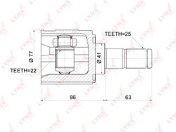 CI3700 ШРУС внутренний | перед прав |