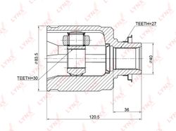 CI3706 ШРУС внутренний | перед лев |