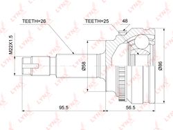 CO3753A ШРУС внешний | перед прав/лев |
