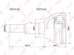 CO3779 ШРУС внешний | перед прав/лев |