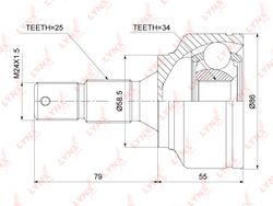 CO3824 ШРУС внешний | перед прав/лев |
