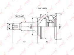 CO3869 ШРУС внешний | перед прав/лев |