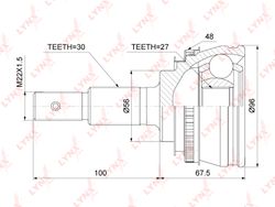 CO7551A ШРУС внешний | перед прав/лев |