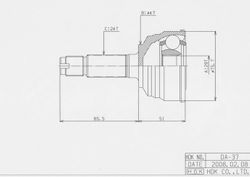 DAE037 ШРУС внешний