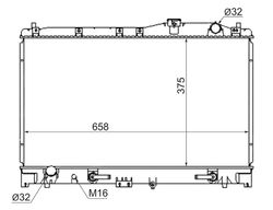 HDUA1216 Радиатор охлаждения двигателя