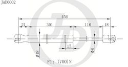 JAD0002 Амортизатор багажника правый/левый (цена за штуку)