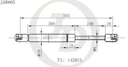 JAD0005 Амортизатор багажника правый/левый (цена за штуку)