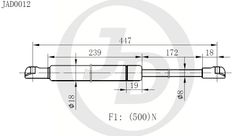 JAD0012 Амортизатор багажника правый/левый (цена за штуку)
