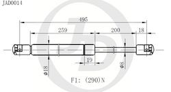 JAD0014 Амортизатор багажника правый/левый (цена за штуку)