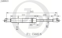 JAD0015 Амортизатор багажника правый/левый (цена за штуку)