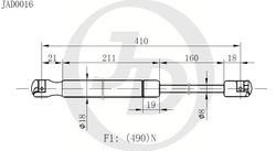 JAD0016 Амортизатор багажника правый/левый (цена за штуку)