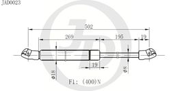 JAD0023 Амортизатор багажника правый/левый (цена за штуку)