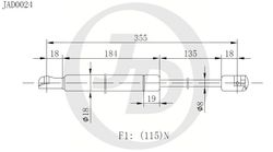 JAD0024 Амортизатор багажника правый/левый (цена за штуку)