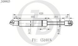 JAD0025 Амортизатор багажника правый/левый (цена за штуку)