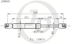 JAD0028 Амортизатор багажника правый/левый (цена за штуку)