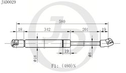 JAD0029 Амортизатор багажника правый/левый (цена за штуку)