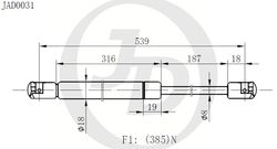 JAD0031 Амортизатор багажника правый/левый (цена за штуку)
