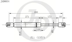 JAD0034 Амортизатор багажника правый/левый (цена за штуку)