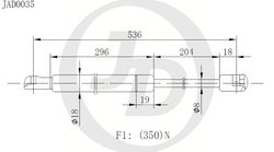 JAD0035 Амортизатор багажника правый (на авто выпускаемые после сентября 2003 г.)