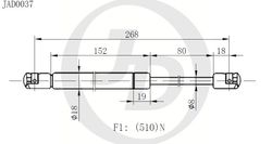 JAD0037 Амортизатор багажника правый/левый (цена за штуку)