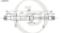 JAD0039 Амортизатор капота правый/левый (цена за штуку)