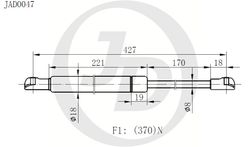 JAD0047 Амортизатор багажника правый/левый (цена за штуку)
