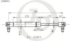 JAD0054 Амортизатор багажника правый/левый (цена за штуку)