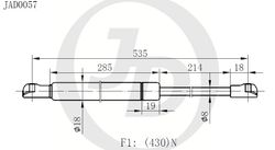 JAD0057 Амортизатор багажника правый/левый (цена за штуку)