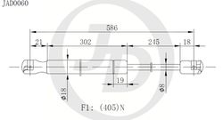 JAD0060 Амортизатор багажника без спойлера правый/левый (цена за штуку)