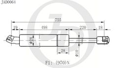 JAD0064 Амортизатор багажника правый/левый (цена за штуку)
