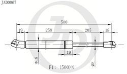 JAD0067 Амортизатор багажника правый/левый (цена за штуку)