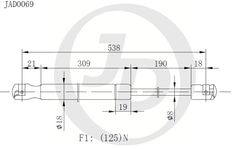 JAD0069 Амортизатор капота правый/левый (цена за штуку)