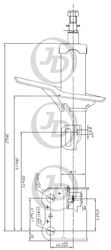 JAS0043 Стойка газомасляная передняя правая