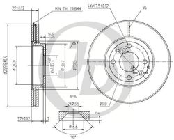 JBD0021 Передний тормозной диск (260x22) 4 отв.