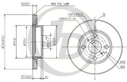 JBD0057 Диск тормозной передний DF4112 (235x18) 4 отв