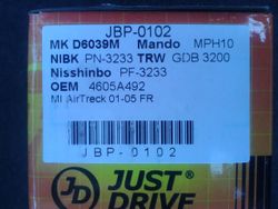 JBP0102 Передние тормозные колодки